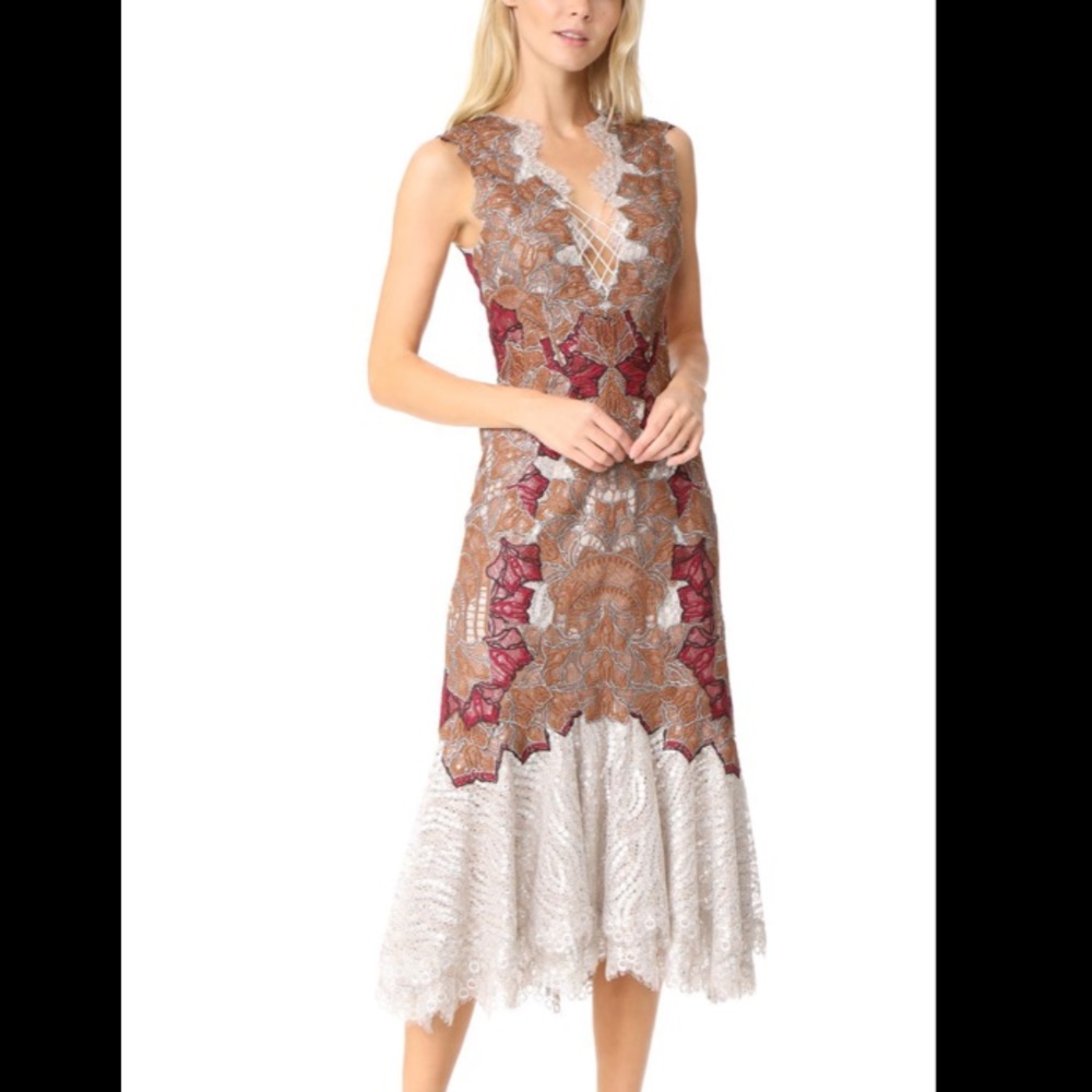 Jonathan Simkhai metallic lace midi dress